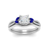Load image into Gallery viewer, vine-split-band-princess-cut-diamond-wedding-set-with-sapphire-in-white-gold-FDENR3211PRGSABLANGLE3-NL-WG