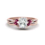 Load image into Gallery viewer, vine-split-band-radiant-cut-diamond-wedding-set-with-pink-sapphire-in-rose-gold-FDENR3211RAGSADRPIANGLE3-NL-RG.jpg
