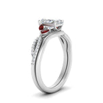 Load image into Gallery viewer, vine-split-band-radiant-cut-diamond-wedding-set-with-ruby-in-white-gold-FDENR3211RAGRUDRANGLE3-NL-WG.jpg
