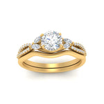 Load image into Gallery viewer, vine-split-band-round-cut-diamond-wedding-set-in-yellow-gold-FDENR3211ROANGLE3-NL-YG.jpg
