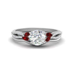 Load image into Gallery viewer, vine-split-band-round-cut-diamond-wedding-set-with-ruby-in-white-gold-FDENR3211ROGRUDRONGLE3-NL-WG.jpg

