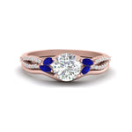 Load image into Gallery viewer, vine-split-band-round-cut-diamond-wedding-set-with-sapphire-in-rose-gold-FDENR3211ROGSABLANGLE3-NL-RG.jpg
