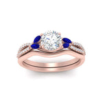 Load image into Gallery viewer, vine-split-band-round-cut-diamond-wedding-set-with-sapphire-in-rose-gold-FDENR3211ROGSABLANGLE3-NL-RG.jpg
