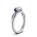 Load image into Gallery viewer, vine-split-band-round-cut-diamond-wedding-set-with-sapphire-in-white-gold-FDENR3211ROGSABLANGLE3-NL-WG.jpg
