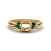 Load image into Gallery viewer, vine-split-band-semi-mount-diamond-wedding-set-with-emerald-in-yellow-gold-FDENR3211SMGEMGRANGLE3-NL-YG.jpg