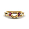 Load image into Gallery viewer, vine-split-band-semi-mount-diamond-wedding-set-with-pink-sapphire-in-yellow-gold-FDENR3211SMGSADRPIANGLE3-NL-YG.jpg