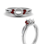 Load image into Gallery viewer, vine-split-band-semi-mount-diamond-wedding-set-with-ruby-in-white-gold-FDENR3211SMGRUDRANGLE3-NL-WG.jpg