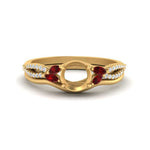 Load image into Gallery viewer, vine-split-band-semi-mount-diamond-wedding-set-with-ruby-in-yellow-gold-FDENR3211SMGRUDRANGLE3-NL-YG.jpg