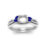 Load image into Gallery viewer, vine-split-band-semi-mount-diamond-wedding-set-with-sapphire-in-white-gold-FDENR3211SMGSABLANGLE3-NL-WG.jpg