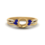 Load image into Gallery viewer, vine-split-band-semi-mount-diamond-wedding-set-with-sapphire-in-yellow-gold-FDENR3211SMGSABLANGLE3-NL-YG.jpg