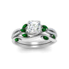 Load image into Gallery viewer, vine-willow-asscher-cut-diamond-ring-with-emerald-willow-wedding-set-in-white-gold-FDENR3211ASGEMGRANGLE3-NL-WG