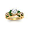 Load image into Gallery viewer, vine-willow-asscher-cut-diamond-ring-with-emerald-willow-wedding-set-in-yellow-gold-FDENR3211ASGEMGRANGLE3-NL-YG