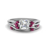 Load image into Gallery viewer, vine-willow-asscher-cut-diamond-ring-with-pink-sapphire-willow-wedding-set-in-white-gold-FDENR3211ASGSADRPIANGLE3-NL-WG