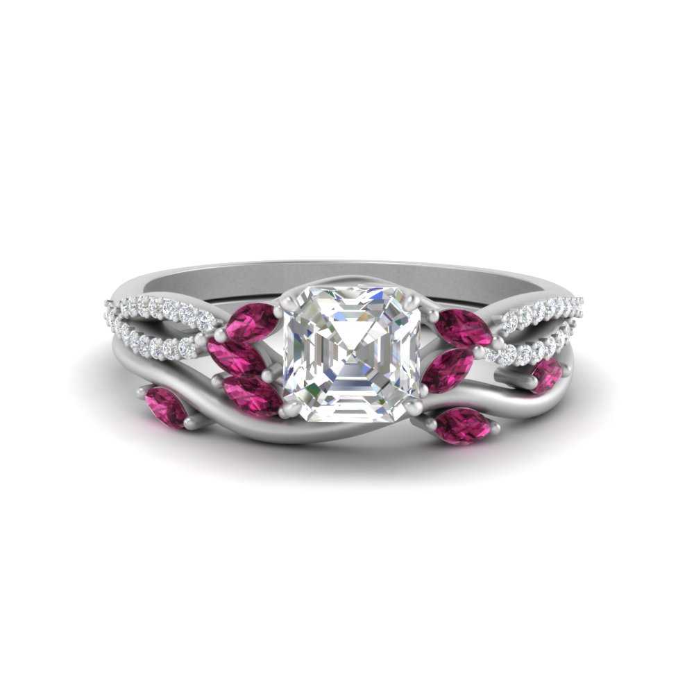 vine-willow-asscher-cut-diamond-ring-with-pink-sapphire-willow-wedding-set-in-white-gold-FDENR3211ASGSADRPIANGLE3-NL-WG