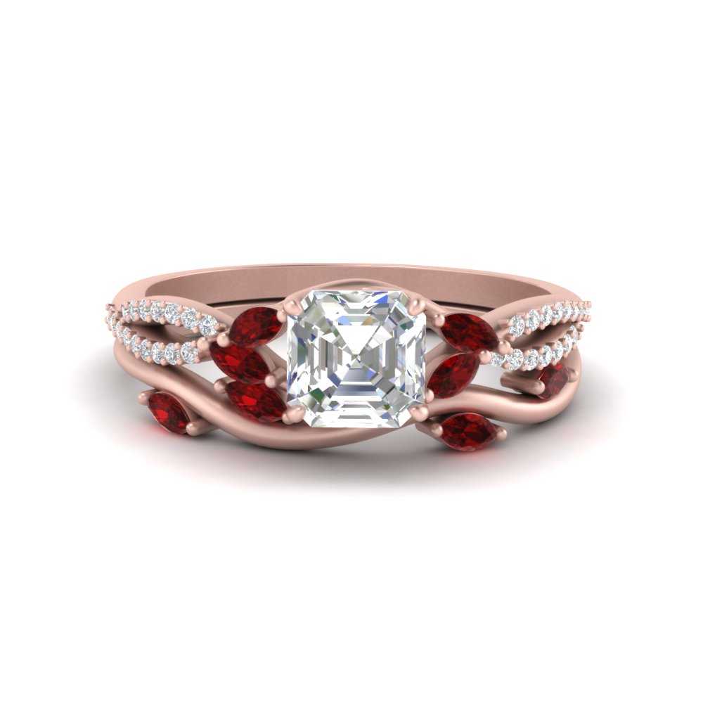 vine-willow-asscher-cut-diamond-ring-with-ruby-willow-wedding-set-in-rose-gold-FDENR3211ASGRUDRANGLE3-NL-RG