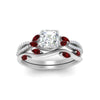 Load image into Gallery viewer, vine-willow-asscher-cut-diamond-ring-with-ruby-willow-wedding-set-in-white-gold-FDENR3211ASGRUDRANGLE3-NL-WG