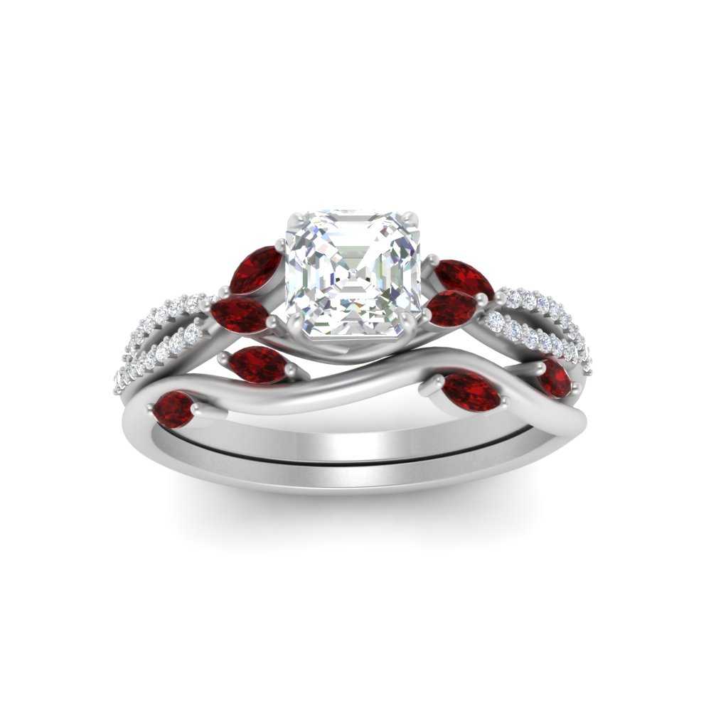 vine-willow-asscher-cut-diamond-ring-with-ruby-willow-wedding-set-in-white-gold-FDENR3211ASGRUDRANGLE3-NL-WG