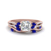 Load image into Gallery viewer, vine-willow-asscher-cut-diamond-ring-with-sapphire-willow-wedding-set-in-rose-gold-FDENR3211ASGSABLANGLE3-NL-RG