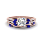 Load image into Gallery viewer, vine-willow-asscher-cut-diamond-ring-with-sapphire-willow-wedding-set-in-rose-gold-FDENR3211ASGSABLANGLE3-NL-RG
