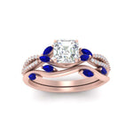 Load image into Gallery viewer, vine-willow-asscher-cut-diamond-ring-with-sapphire-willow-wedding-set-in-rose-gold-FDENR3211ASGSABLANGLE3-NL-RG