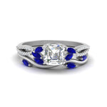 Load image into Gallery viewer, vine-willow-asscher-cut-diamond-ring-with-sapphire-willow-wedding-set-in-white-gold-FDENR3211ASGSABLANGLE3-NL-WG