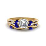 Load image into Gallery viewer, vine-willow-asscher-cut-diamond-ring-with-sapphire-willow-wedding-set-in-yellow-gold-FDENR3211ASGSABLANGLE3-NL-YG