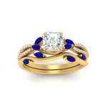 Load image into Gallery viewer, vine-willow-asscher-cut-diamond-ring-with-sapphire-willow-wedding-set-in-yellow-gold-FDENR3211ASGSABLANGLE3-NL-YG