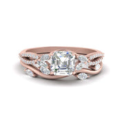 vine-willow-asscher-cut-diamond-ring-with-willow-wedding-set-in-rose-gold-FDENR3211ASANGLE3-NL-RG