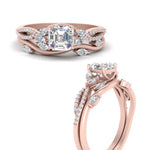 Load image into Gallery viewer, vine-willow-asscher-cut-diamond-ring-with-willow-wedding-set-in-rose-gold-FDENR3211ASANGLE3-NL-RG