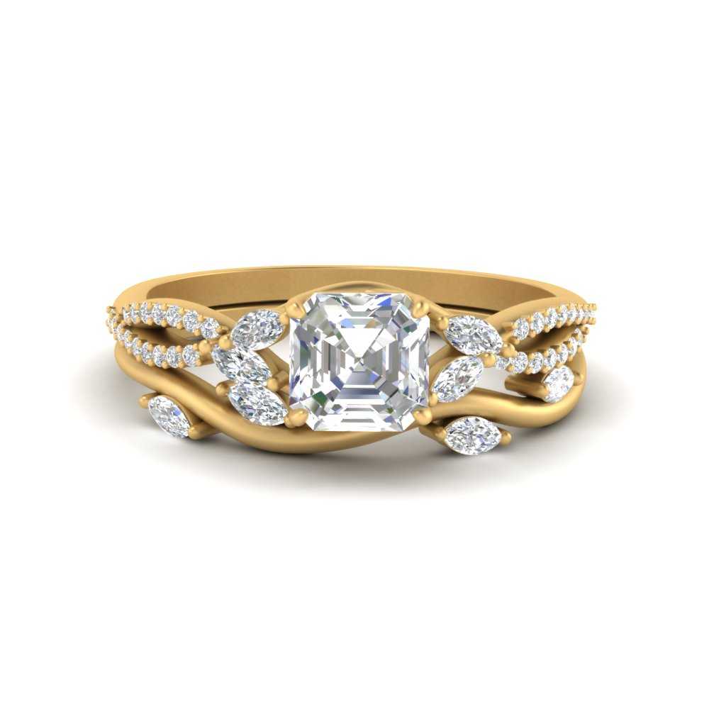 vine-willow-asscher-cut-diamond-ring-with-willow-wedding-set-in-yellow-gold-FDENR3211ASANGLE3-NL-YG