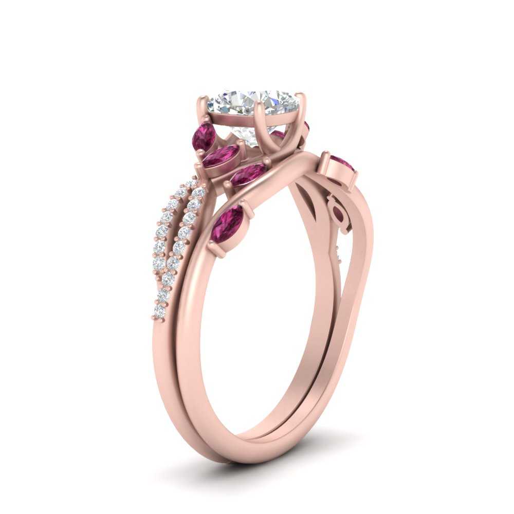 vine-willow-cushion-cut-diamond-ring-with-pink-sapphire-willow-wedding-set-in-rose-gold-FDENR3211CUGSADRPIANGLE3-NL-RG