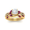Load image into Gallery viewer, vine-willow-cushion-cut-diamond-ring-with-pink-sapphire-willow-wedding-set-in-yellow-gold-FDENR3211CUGSADRPIANGLE3-NL-YG