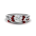 Load image into Gallery viewer, vine-willow-cushion-cut-diamond-ring-with-ruby-willow-wedding-set-in-white-gold-FDENR3211CUGRUDRANGLE3-NL-WG
