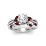 Load image into Gallery viewer, vine-willow-cushion-cut-diamond-ring-with-ruby-willow-wedding-set-in-white-gold-FDENR3211CUGRUDRANGLE3-NL-WG