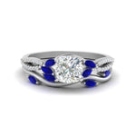 Load image into Gallery viewer, vine-willow-cushion-cut-diamond-ring-with-sapphire-willow-wedding-set-in-white-gold-FDENR3211CUGSABLANGLE3-NL-WG

