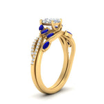 Load image into Gallery viewer, vine-willow-cushion-cut-diamond-ring-with-sapphire-willow-wedding-set-in-yellow-gold-FDENR3211CUGSABLANGLE3-NL-YG
