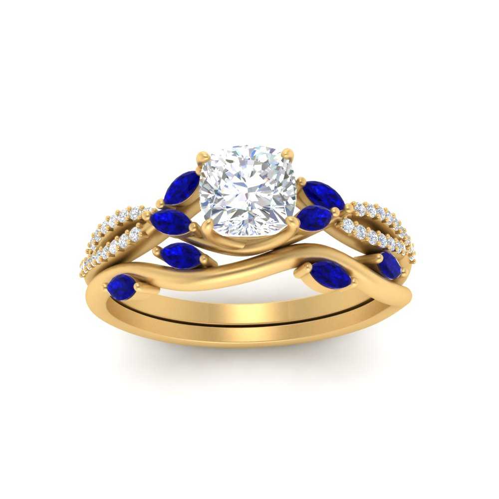 vine-willow-cushion-cut-diamond-ring-with-sapphire-willow-wedding-set-in-yellow-gold-FDENR3211CUGSABLANGLE3-NL-YG