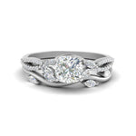 Load image into Gallery viewer, vine-willow-cushion-cut-diamond-ring-with-willow-wedding-set-in-white-gold-FDENR3211CUANGLE3-NL-WG