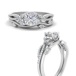 Load image into Gallery viewer, vine-willow-cushion-cut-diamond-ring-with-willow-wedding-set-in-white-gold-FDENR3211CUANGLE3-NL-WG