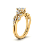 Load image into Gallery viewer, vine-willow-cushion-cut-diamond-ring-with-willow-wedding-set-in-yellow-gold-FDENR3211CUANGLE3-NL-YG
