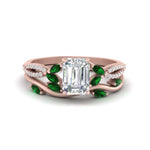 Load image into Gallery viewer, vine-willow-emerald-cut-diamond-ring-with-emerald-willow-wedding-set-in-rose-gold-FDENR3211EMGEMGRANGLE3-NL-RG
