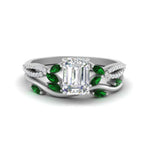 Load image into Gallery viewer, vine-willow-emerald-cut-diamond-ring-with-emerald-willow-wedding-set-in-white-gold-FDENR3211EMGEMGRANGLE3-NL-WG

