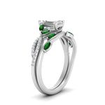 Load image into Gallery viewer, vine-willow-emerald-cut-diamond-ring-with-emerald-willow-wedding-set-in-white-gold-FDENR3211EMGEMGRANGLE3-NL-WG