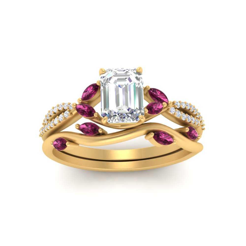 vine-willow-emerald-cut-diamond-ring-with-pink-sapphire-willow-wedding-set-in-yellow-gold-FDENR3211EMGSADRPIANGLE3-NL-YG
