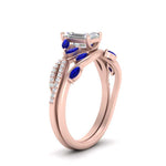 Load image into Gallery viewer, vine-willow-emerald-cut-diamond-ring-with-sapphire-willow-wedding-set-in-rose-gold-FDENR3211EMGSABLANGLE3-NL-RG
