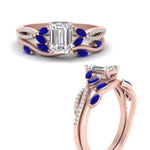 Load image into Gallery viewer, vine-willow-emerald-cut-diamond-ring-with-sapphire-willow-wedding-set-in-rose-gold-FDENR3211EMGSABLANGLE3-NL-RG
