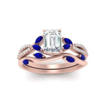 Load image into Gallery viewer, vine-willow-emerald-cut-diamond-ring-with-sapphire-willow-wedding-set-in-rose-gold-FDENR3211EMGSABLANGLE3-NL-RG
