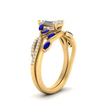 Load image into Gallery viewer, vine-willow-emerald-cut-diamond-ring-with-sapphire-willow-wedding-set-in-yellow-gold-FDENR3211EMGSABLANGLE3-NL-YG