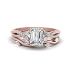 Load image into Gallery viewer, vine-willow-emerald-cut-diamond-ring-with-willow-wedding-set-in-rose-gold-FDENR3211EMANGLE3-NL-RG