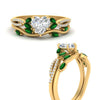 Load image into Gallery viewer, vine-willow-heart-shaped-diamond-ring-with-emerald-willow-wedding-set-in-yellow-gold-FDENR3211HTGEMGRANGLE3-NL-YG